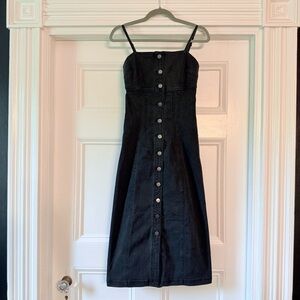 NWT Habitual Button Front Vintage Black Denim Midi Dress Sizes Avail 0/25